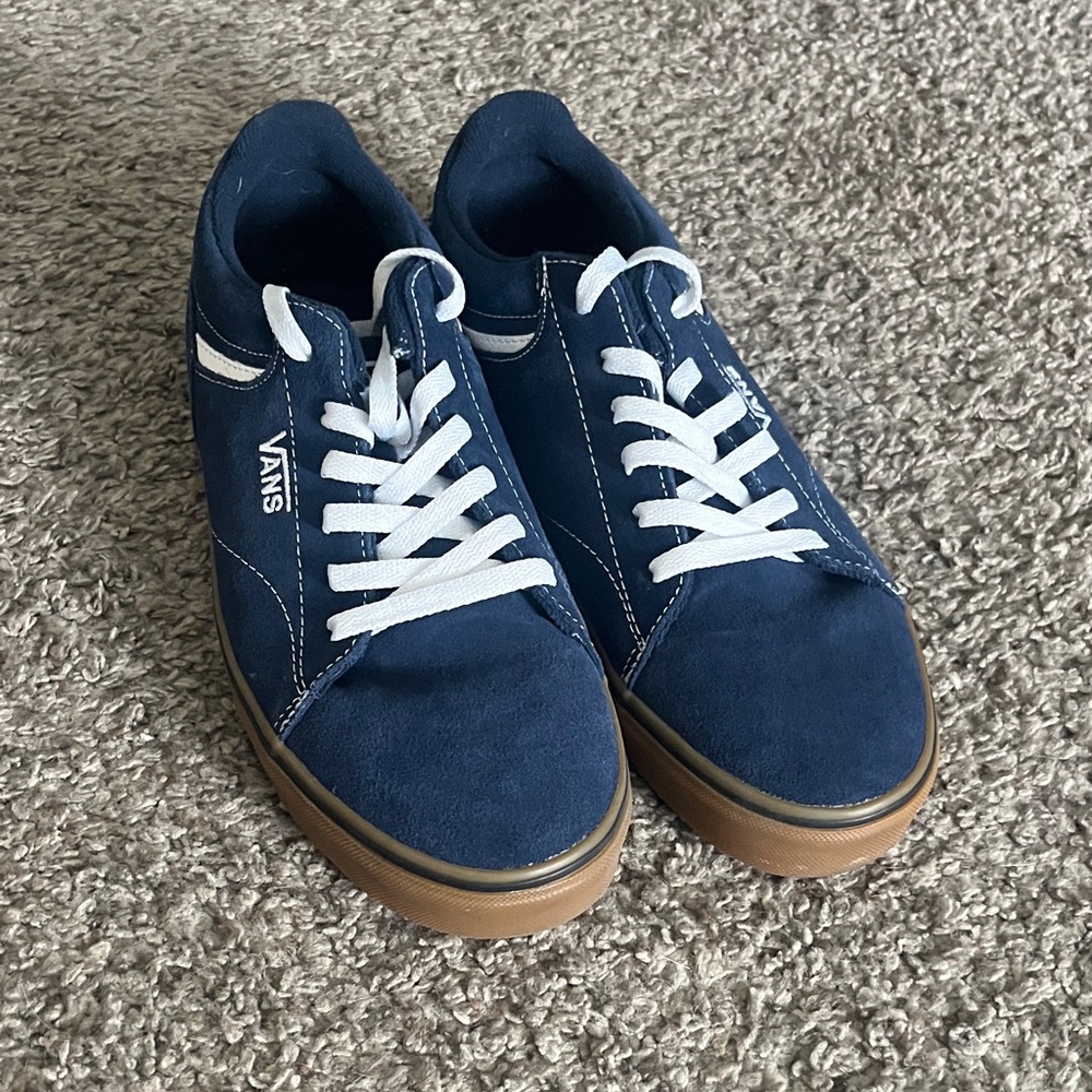 NWOB. Vans Men's Navy Blue Sneakers with White Accents